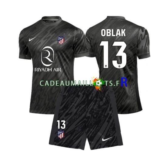 Atlético Madrid Maillot avec flocage Jan Oblak 13 Gardien Domicile 2024-2025 ,Tenue Enfant MC