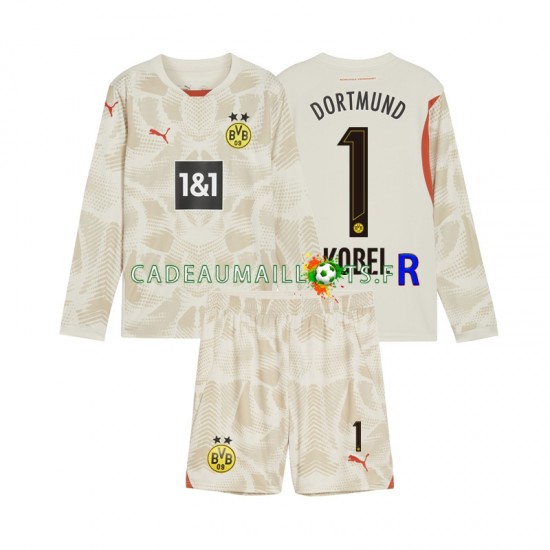 Borussia Dortmund Maillot avec flocage Gregor Kobel 1 Gardien Domicile 2024-2025 ,Tenue Enfant ML