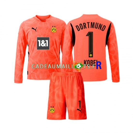 Borussia Dortmund Maillot avec flocage Gregor Kobel 1 Gardien 3ème 2024-2025 ,Tenue Enfant ML