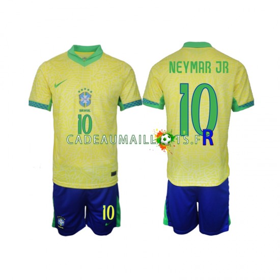 Brésil Maillot avec flocage Neymar JR 10 Domicile 2024 ,Tenue Enfant MC