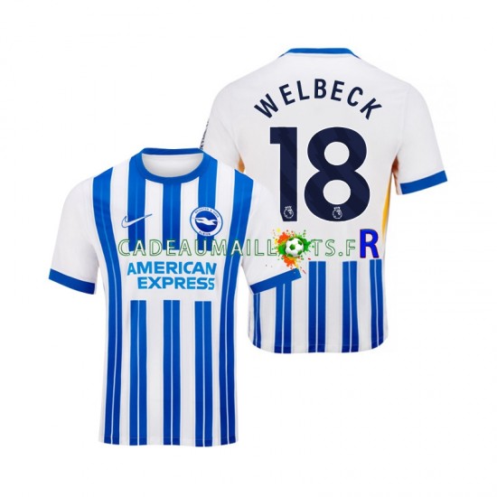 Brighton Hove Albion Maillot avec flocage WELBECK 18 Domicile 2024-2025 ,Homme MC