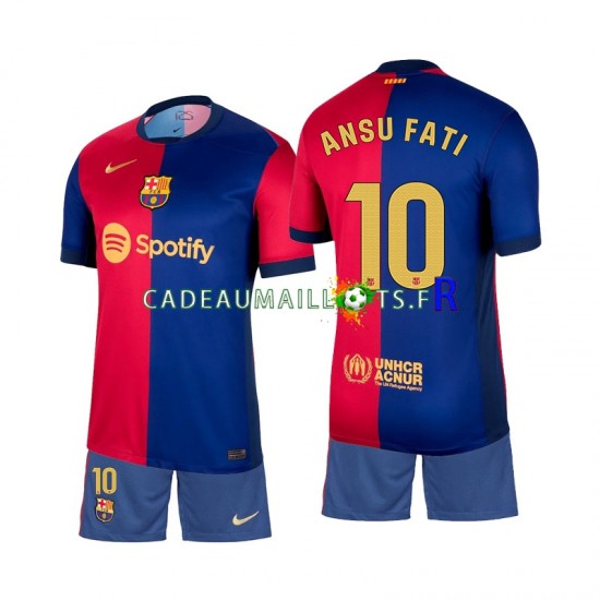 FC Barcelone Maillot avec flocage Ansu Fati 10 Domicile 2024-2025 ,Tenue Enfant MC