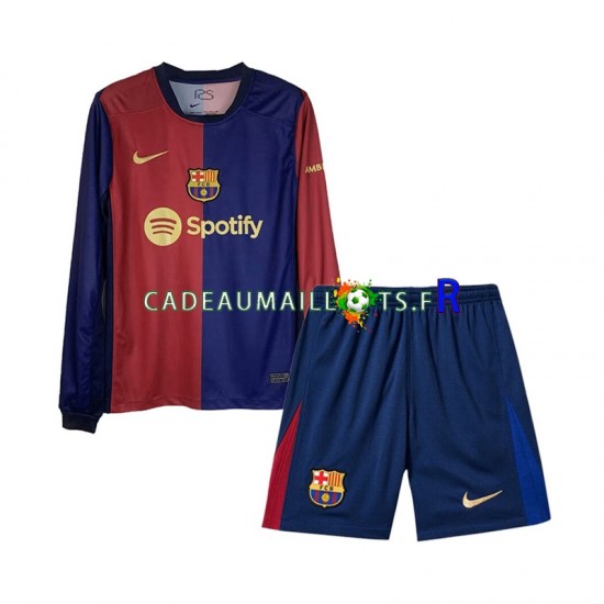 FC Barcelone Maillot avec flocage Domicile 2024-2025 ,Tenue Enfant ML