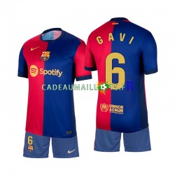 FC Barcelone Maillot avec flocage Gavi 6 Domicile 2024-2025 ,Tenue Enfant MC