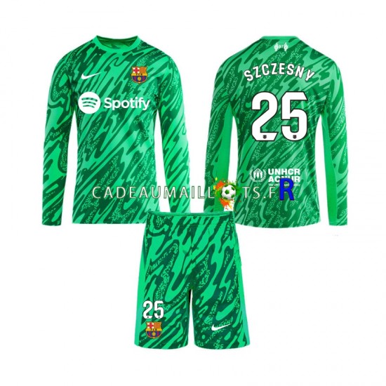 FC Barcelone Maillot avec flocage Wojciech Szczesny 25 Gardien Domicile 2024-2025 ,Tenue Enfant ML