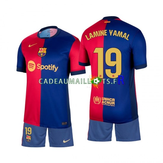 FC Barcelone Maillot avec flocage Lamine Yamal 19 Domicile 2024-2025 ,Tenue Enfant MC