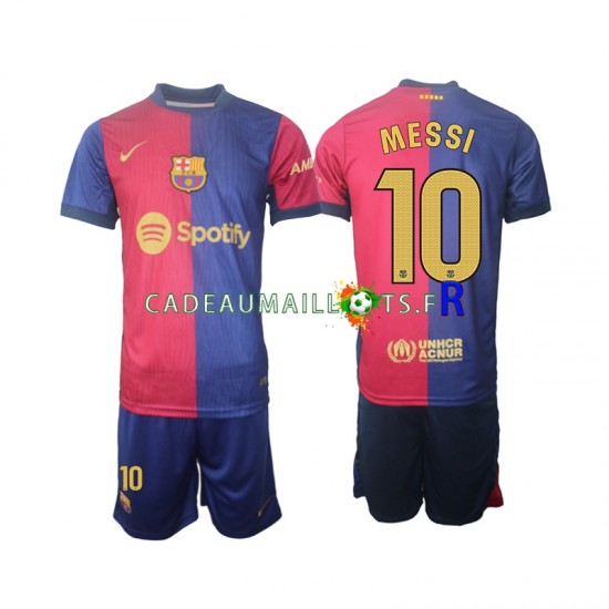 FC Barcelone Maillot avec flocage Lionel Messi 10 Domicile 2024-2025 ,Tenue Enfant MC