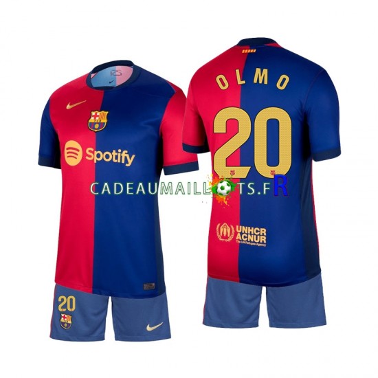 FC Barcelone Maillot avec flocage Olmo 20 Domicile 2024-2025 ,Tenue Enfant MC