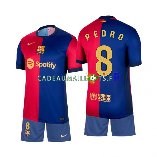 FC Barcelone Maillot avec flocage Pedro 8 Domicile 2024-2025 ,Tenue Enfant MC