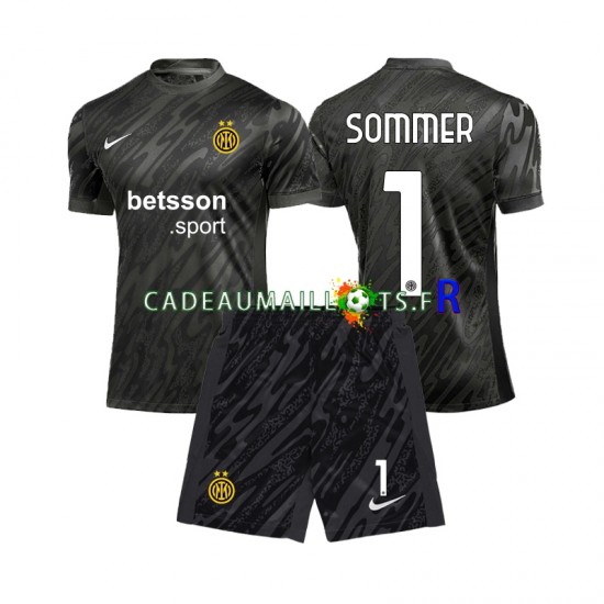 Inter Milan Maillot avec flocage Yann Sommer 1 Gardien 3ème 2024-2025 ,Tenue Enfant MC