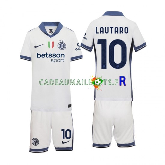 Inter Milan Maillot avec flocage Lautaro 10 Extérieur 2024-2025 ,Tenue Enfant MC