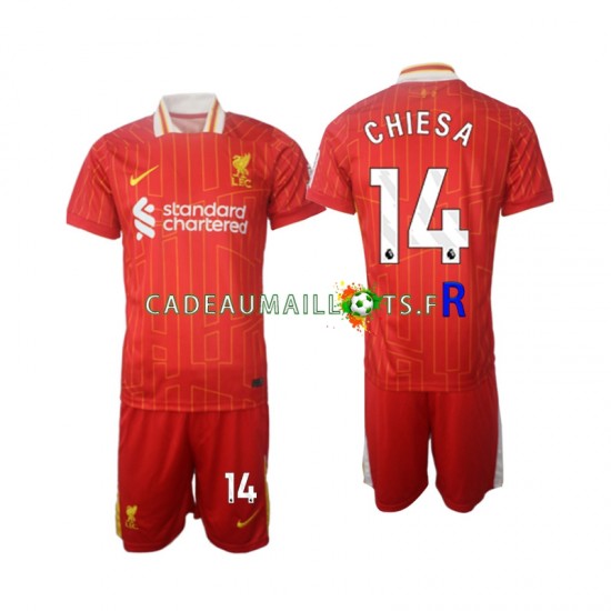 Liverpool Maillot avec flocage Chiesa 14 Domicile 2024-2025 ,Tenue Enfant MC