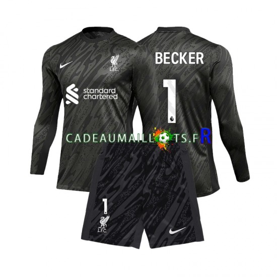 Liverpool Maillot avec flocage Alisson Becker 1 Gardien Domicile 2024-2025 ,Tenue Enfant ML