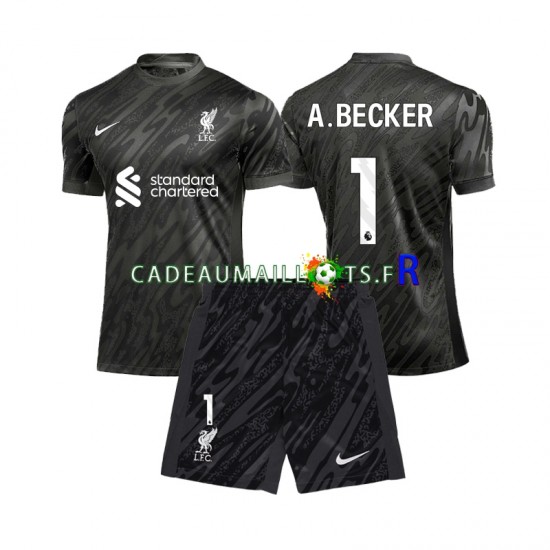 Liverpool Maillot avec flocage Alisson Becker 1 Gardien Domicile 2024-2025 ,Tenue Enfant MC