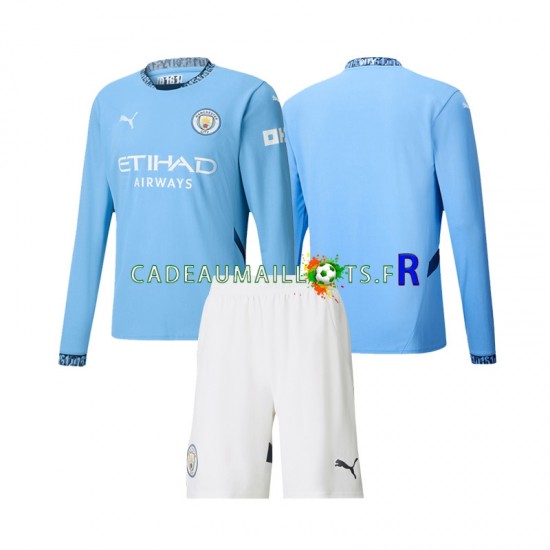 Manchester City Maillot avec flocage Domicile 2024-2025 ,Tenue Enfant ML