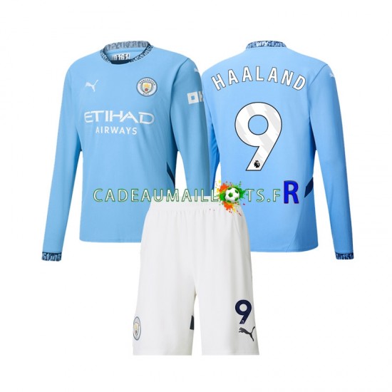 Manchester City Maillot avec flocage Erling Haaland 9 Domicile 2024-2025 ,Tenue Enfant ML