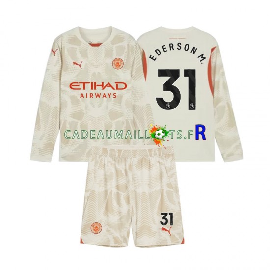 Manchester City Maillot avec flocage Ederson Moraes 31 Gardien 3ème 2024-2025 ,Tenue Enfant ML