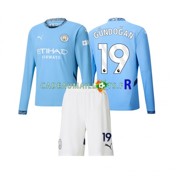 Manchester City Maillot avec flocage Gundogan 19 Domicile 2024-2025 ,Tenue Enfant ML