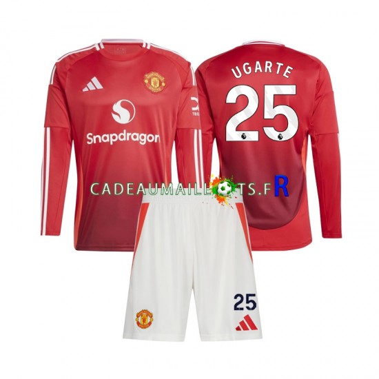 Manchester United Maillot avec flocage Manuel Ugarte 25 Domicile 2024-2025 ,Tenue Enfant ML