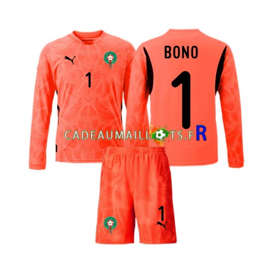 Maroc Maillot avec flocage Yassine Bounou 1 Gardien Domicile 2024 ,Tenue Enfant ML