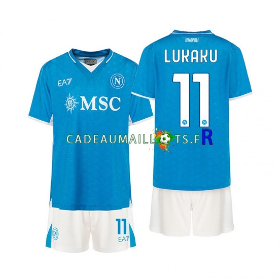 Naples Maillot avec flocage Lukaku 11 Domicile 2024-2025 ,Tenue Enfant MC