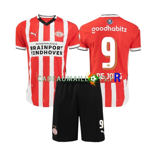 PSV Eindhoven Maillot avec flocage DE JONG 9 Domicile 2024-2025 ,Tenue Enfant MC