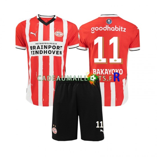 PSV Eindhoven Maillot avec flocage Johan Bakayoko 11 Domicile 2024-2025 ,Tenue Enfant MC