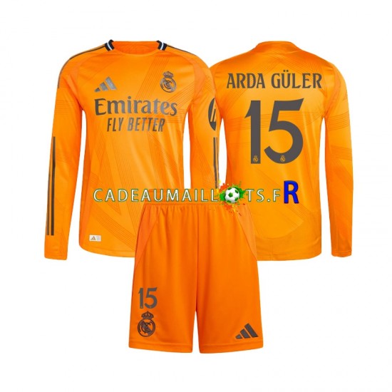 Real Madrid Maillot avec flocage Arda Guler 15 Extérieur 2024-2025 ,Tenue Enfant ML