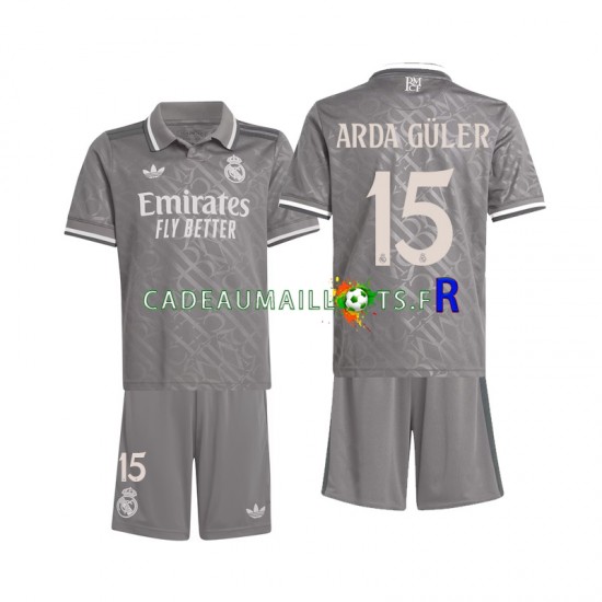 Real Madrid Maillot avec flocage Arda Guler 15 3ème 2024-2025 ,Tenue Enfant MC