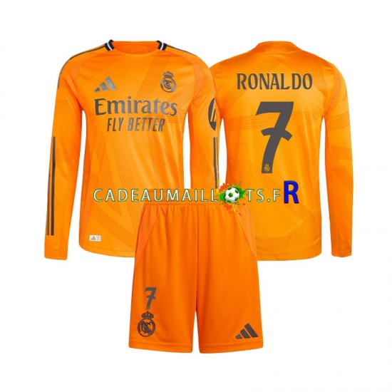 Real Madrid Maillot avec flocage Cristiano Ronaldo 7 Extérieur 2024-2025 ,Tenue Enfant ML