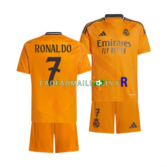 Real Madrid Maillot avec flocage Cristiano Ronaldo 7 Extérieur 2024-2025 ,Tenue Enfant MC