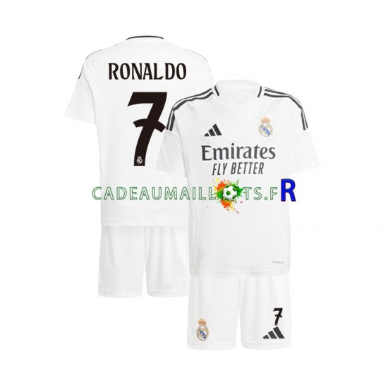 Real Madrid Maillot avec flocage Cristiano Ronaldo 7 Domicile 2024-2025 ,Tenue Enfant MC