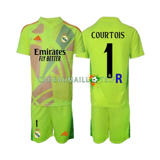 Real Madrid Maillot avec flocage COURTOIS 1 Gardien 4ème 2024-2025 ,Tenue Enfant MC