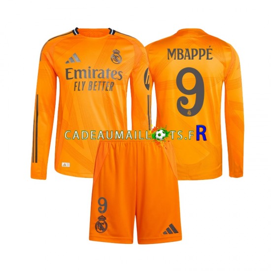 Real Madrid Maillot avec flocage Mbappé Kylian 9 Extérieur 2024-2025 ,Tenue Enfant ML