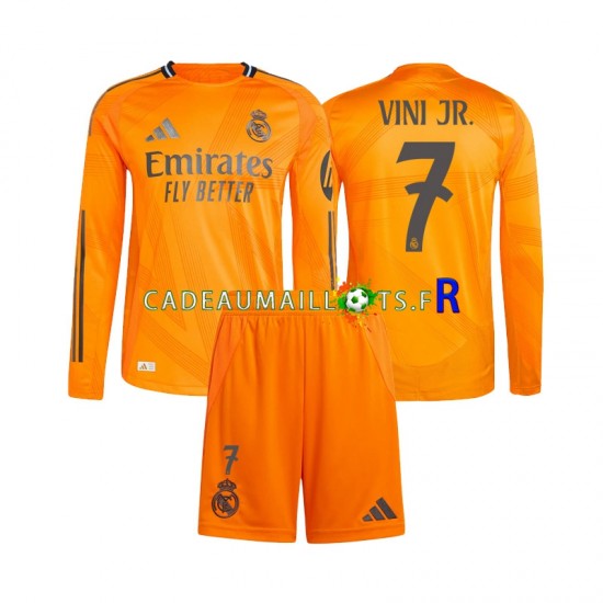 Real Madrid Maillot avec flocage Vinicius Junior 7 Extérieur 2024-2025 ,Tenue Enfant ML