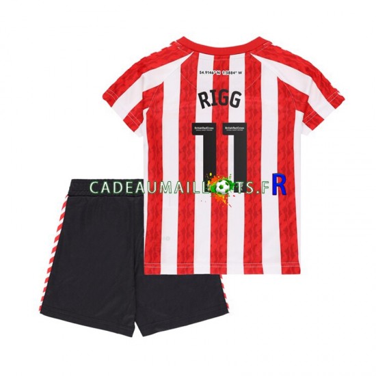 Maillot avec flocage Sunderland Chris Rigg 11 Domicile 2024-2025 ,Tenue Enfant MC