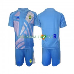 Suède Maillot avec flocage Bleu Gardien Extérieur 2024 ,Tenue Enfant MC