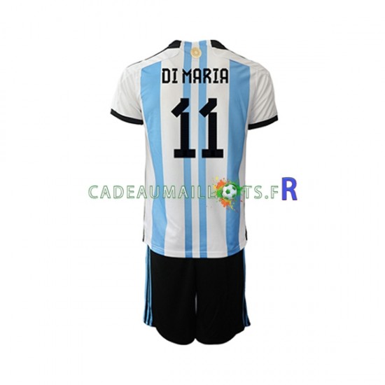 Argentine Maillot avec flocage Di Maria 11 Domicile Coupe du Monde 2022 ,Tenue Enfant MC