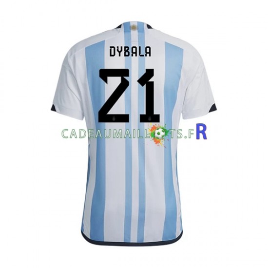 Argentine Maillot avec flocage Dybala 21 Domicile Coupe du Monde 2022 ,Homme MC