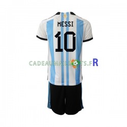 Argentine Maillot avec flocage Messi 10 Domicile Coupe du Monde 2022 ,Tenue Enfant MC