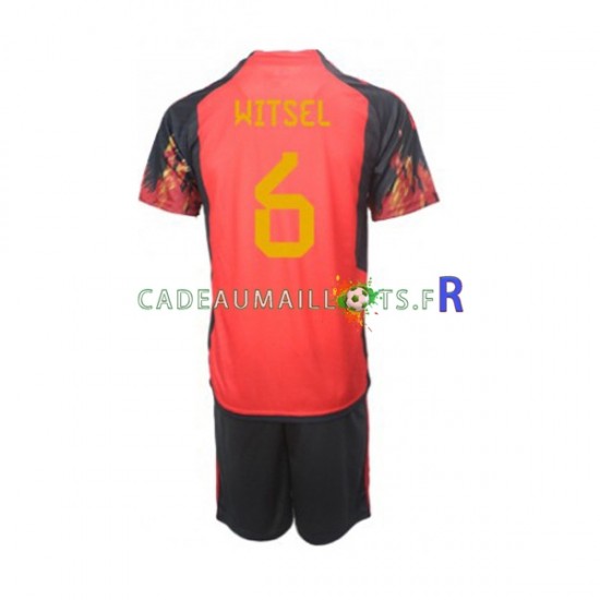 Belgique Maillot avec flocage Axel Witsel 6 Domicile Coupe du Monde 2022 ,Tenue Enfant MC