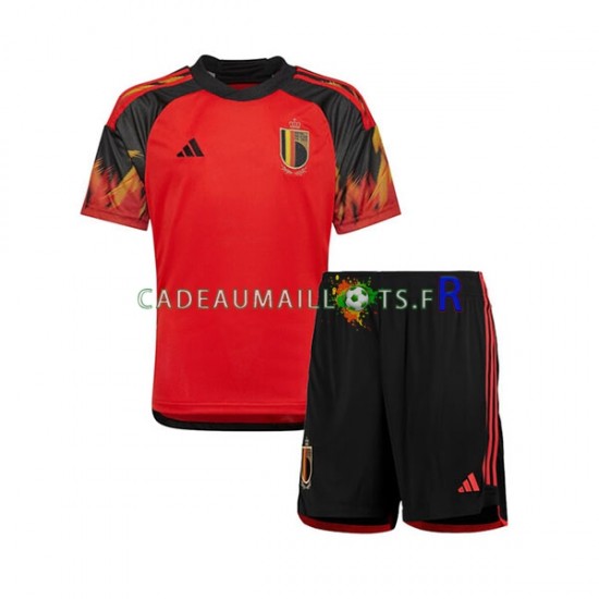 Belgique Maillot avec flocage Domicile Coupe du Monde 2022 ,Tenue Enfant MC