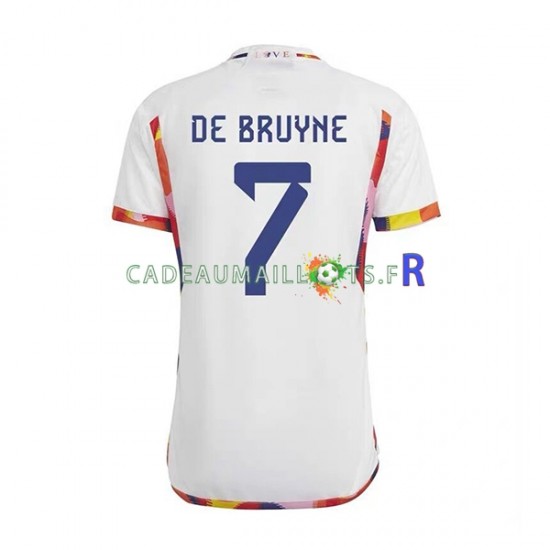 Belgique Maillot avec flocage De Bruyne 7 Extérieur Coupe du Monde 2022 ,Homme MC