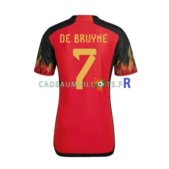 Belgique Maillot avec flocage De Bruyne 7 Domicile Coupe du Monde 2022 ,Homme MC