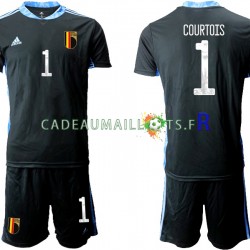 Belgique Maillot avec flocage Thibaut Courtois 1 Euro Gardien Domicile 2020 ,Tenue Enfant MC