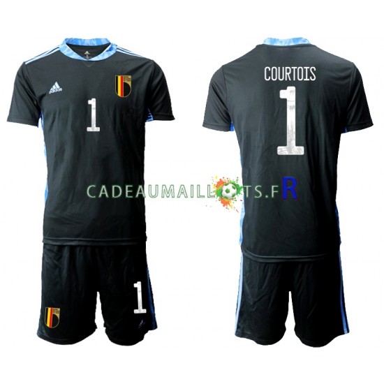 Belgique Maillot avec flocage Thibaut Courtois 1 Euro Gardien Domicile 2020 ,Tenue Enfant MC