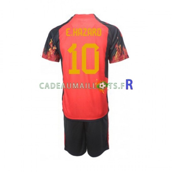 Belgique Maillot avec flocage Hazard 10 Domicile Coupe du Monde 2022 ,Tenue Enfant MC