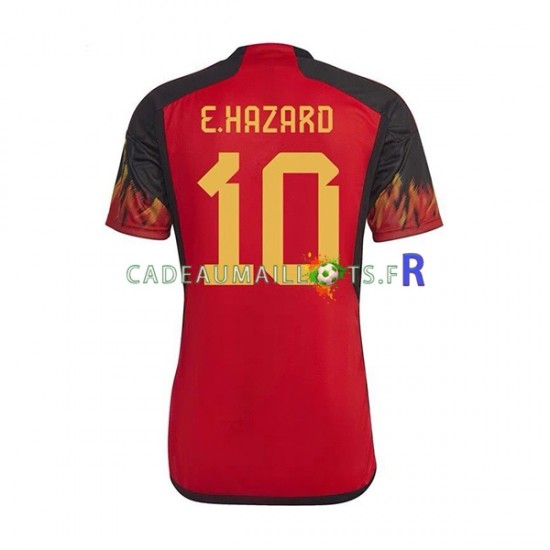 Belgique Maillot avec flocage Hazard 10 Domicile Coupe du Monde 2022 ,Homme MC