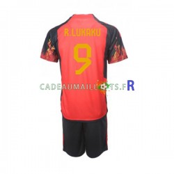 Belgique Maillot avec flocage Lukaku 9 Domicile Coupe du Monde 2022 ,Tenue Enfant MC
