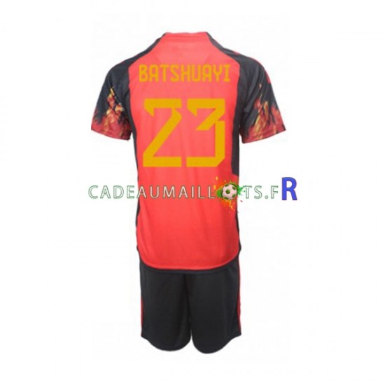 Belgique Maillot avec flocage Michy Batshuayi 23 Domicile Coupe du Monde 2022 ,Tenue Enfant MC